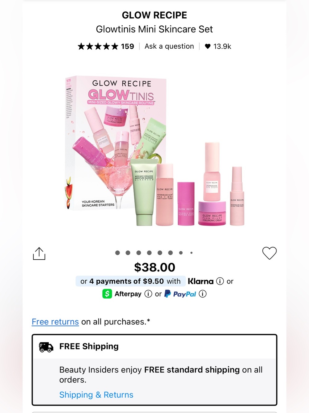 Glow recipe glowtinis mini skincare set!